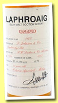 Laphroaig 14 yo 1970/1984 (57.1%, Samaroli for Osteria Apostoli, cask #4367)